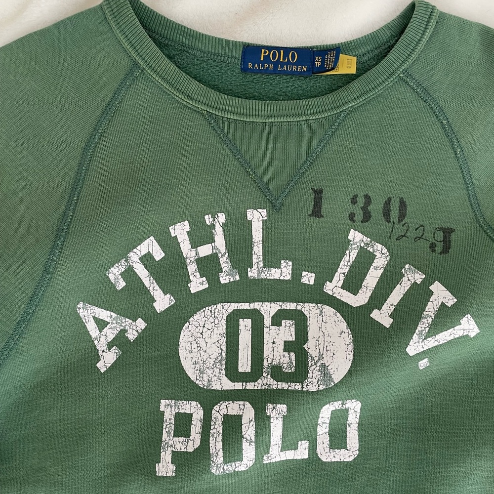 Polo by Ralph Lauren Athletic Green Crewneck Sweater - Picture 2 of 4